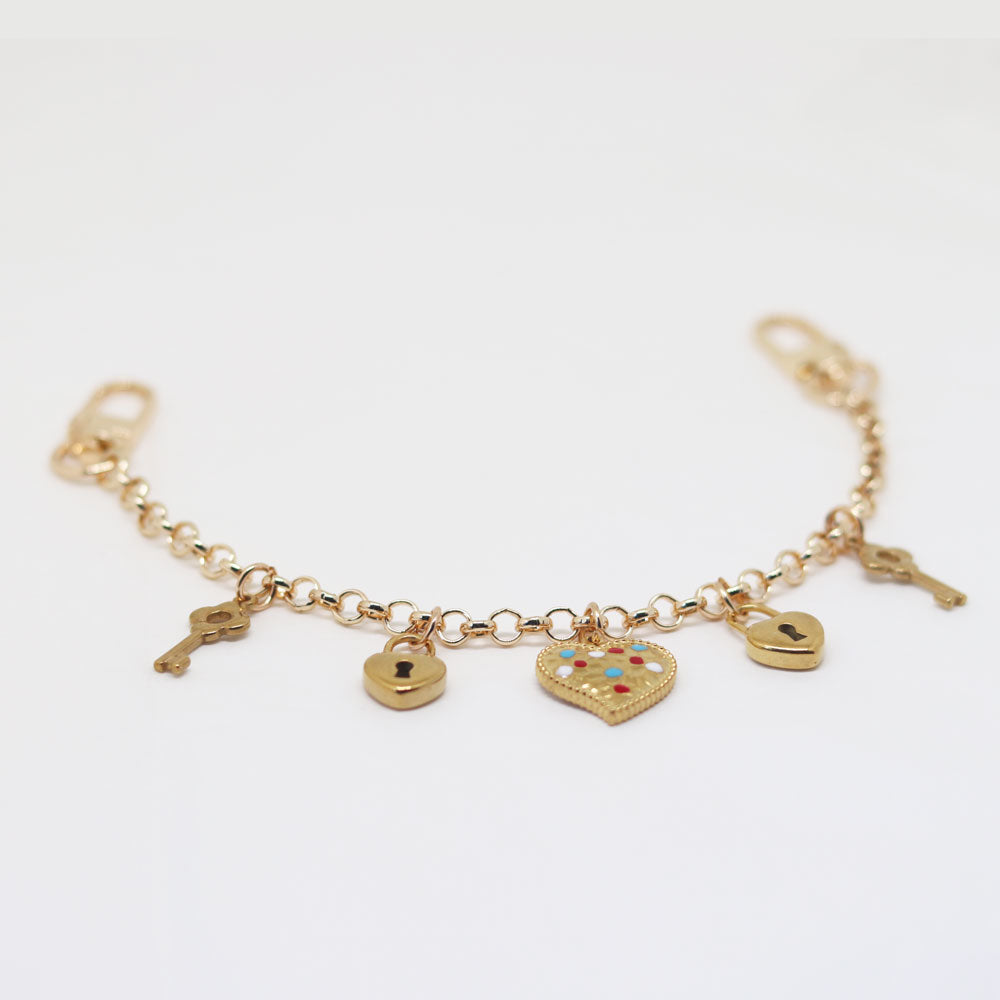 KC25 bag charm keychain phone accessory lanyard decoration chain lock and heart pendant 26cm