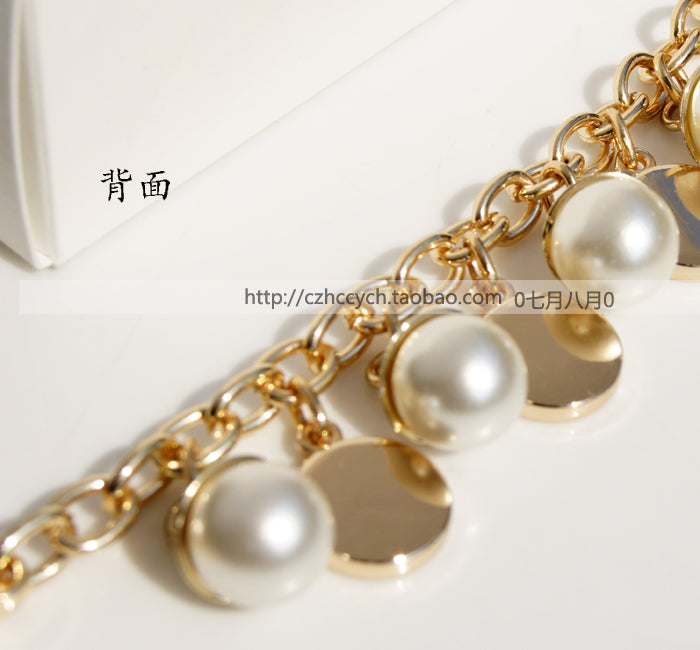 KC03 bag charm keychain phone accessory lanyard decoration chain pearl pendant round flower
