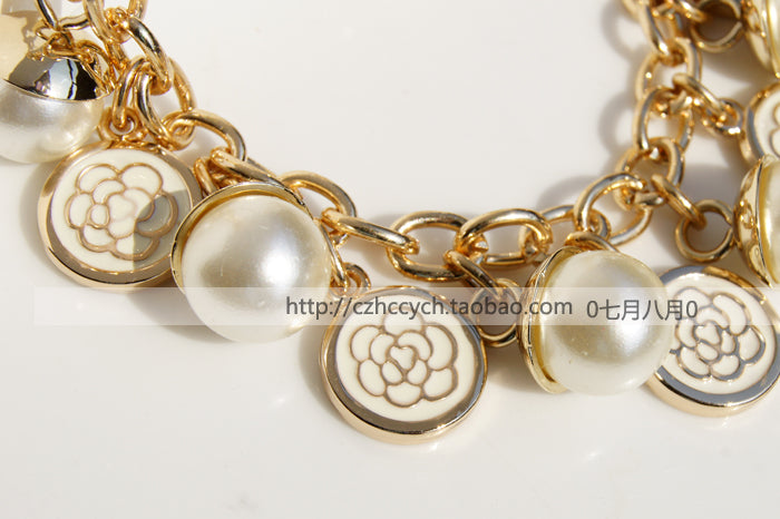 KC03 bag charm keychain phone accessory lanyard decoration chain pearl pendant round flower